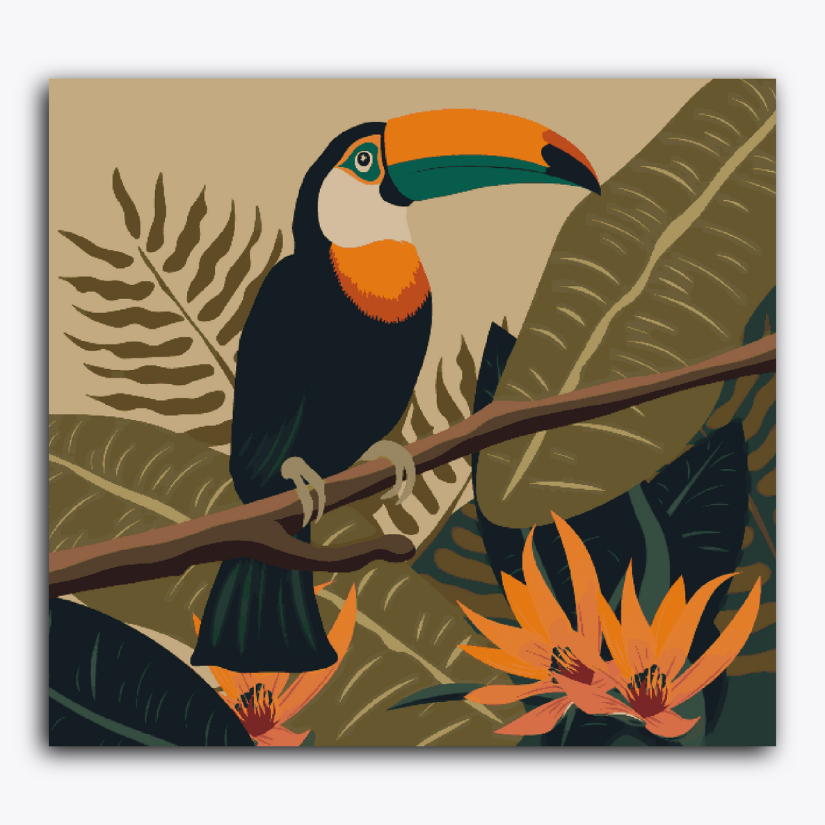 Toucan Bird Sitting on Branch