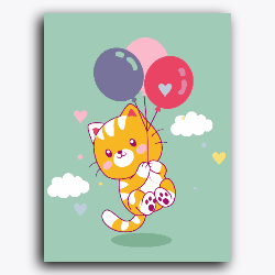 Kitty with Balloons