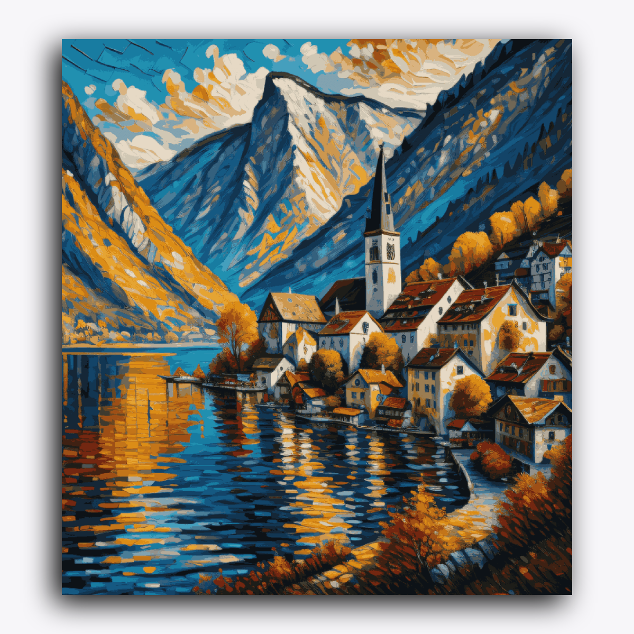 Houses in Blue Ornage Theme