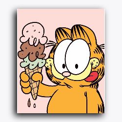 Garfield Eating Ice-cream