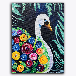 Swan with Flowers