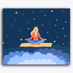 Girl Meditating on Clouds