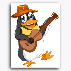 Penguin Playing Guitar