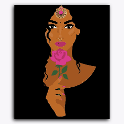 Lady with Pink Rose