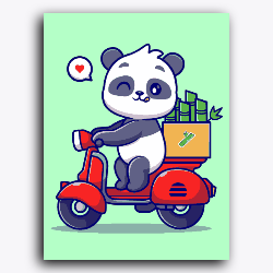 Panda on Scooter