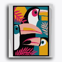 Three toucan birds