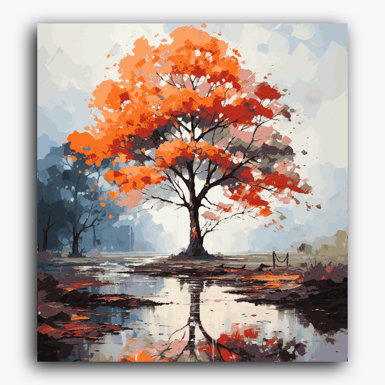 Orange Tree Between Lake