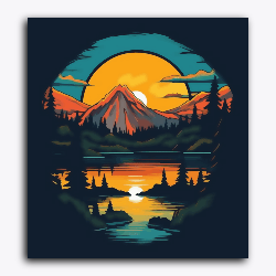 Sunset Reflection in Lake