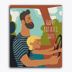 Father's Day- Father and daughter in a car