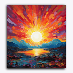 Abstract Mountain Sunset Portrait