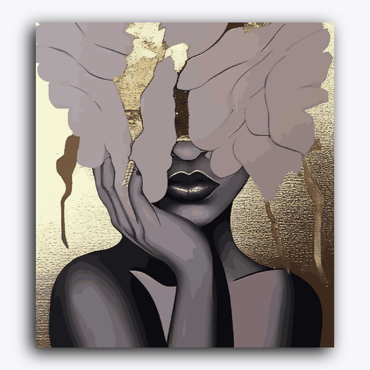 A Women with Golden Foil Effect