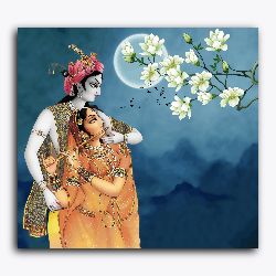 Radha Krishna under starry night- Janmasthami