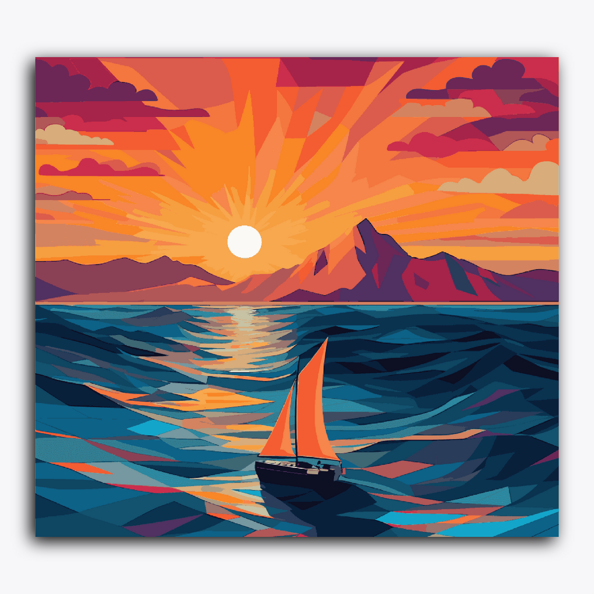 Boat Sailing in Sunset