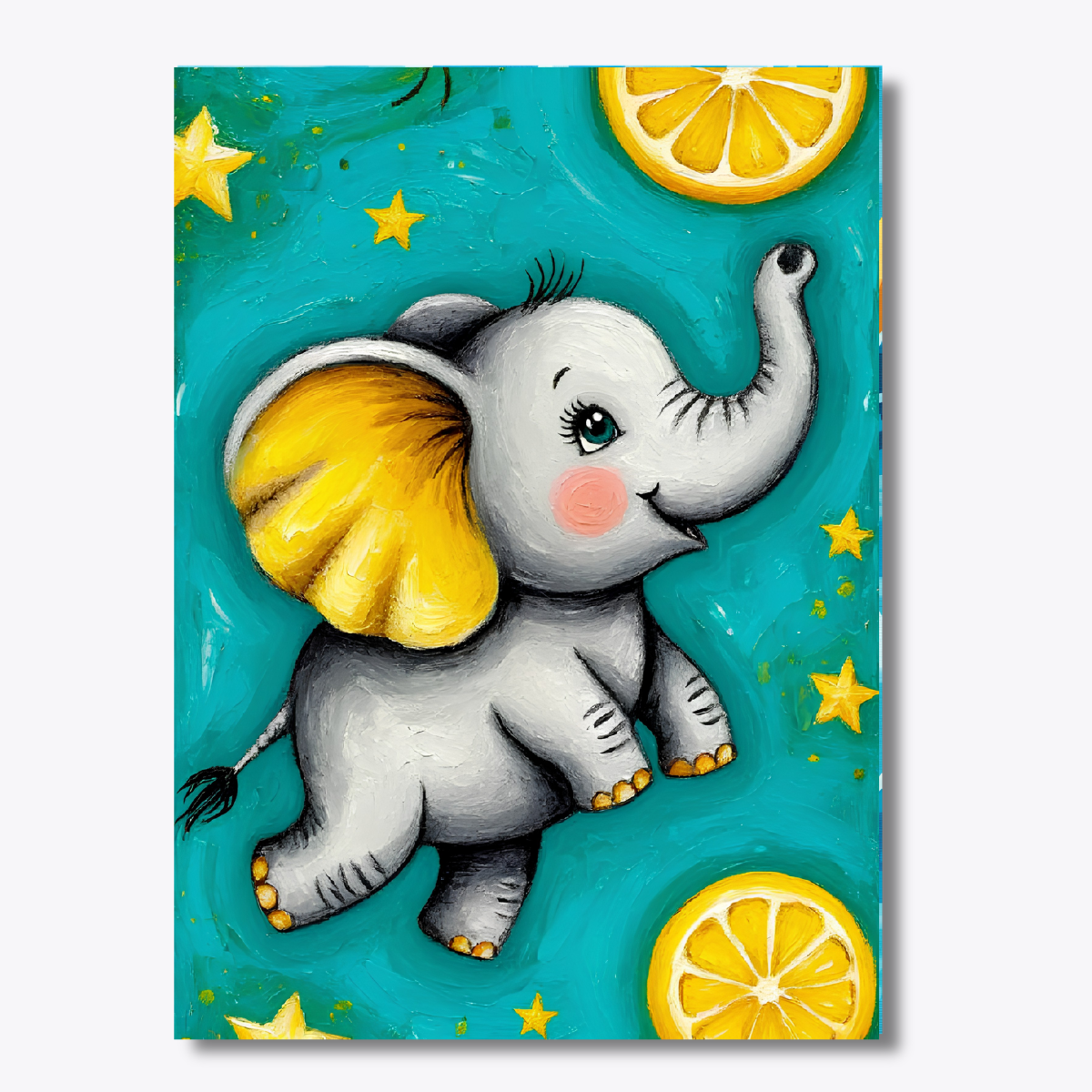 Baby Elephant and Lemon Dot by Number Kit