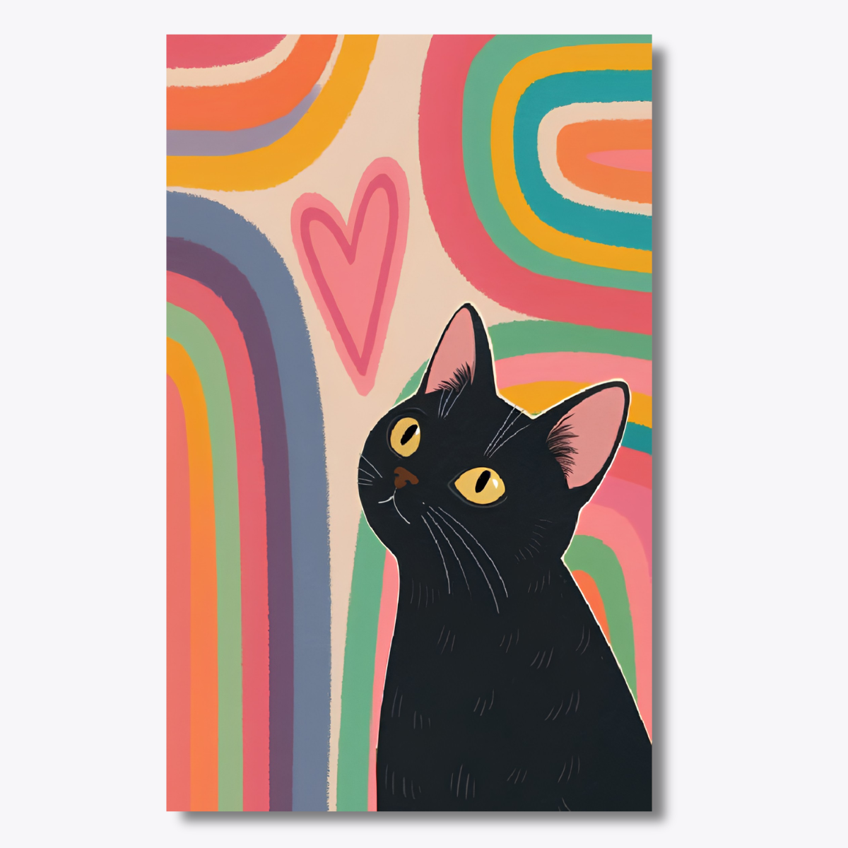Black Cat Retro Dot by Number Kit