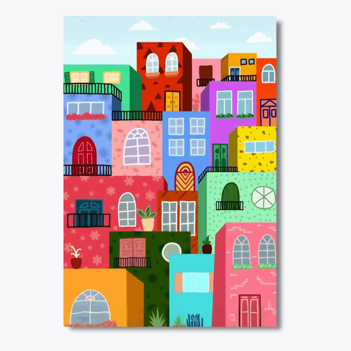 Colorful Town Dot by Number Kit
