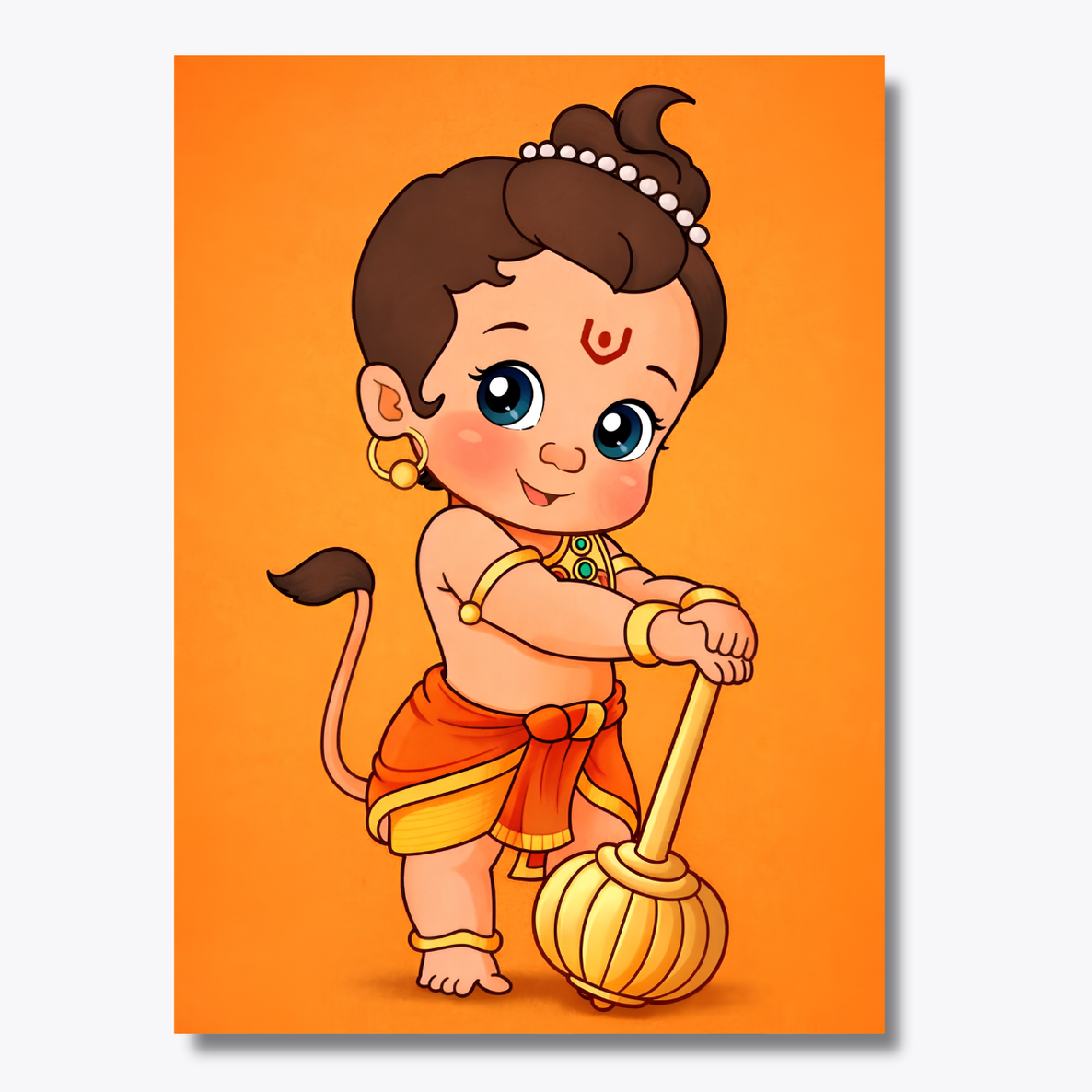 Bal Hanuman with Gada Dot by Number Kit