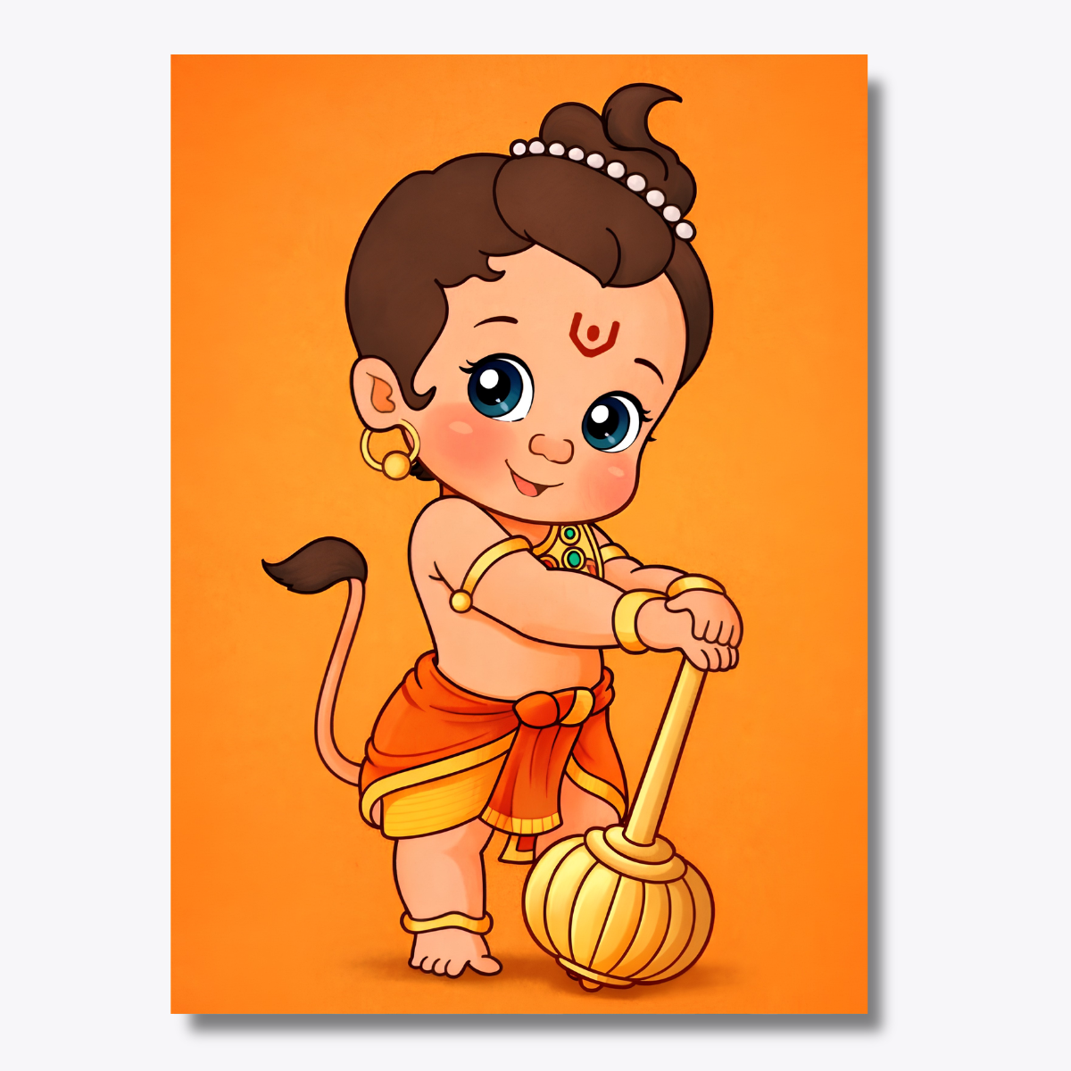 Bal Hanuman with Gada Dot by Number Kit
