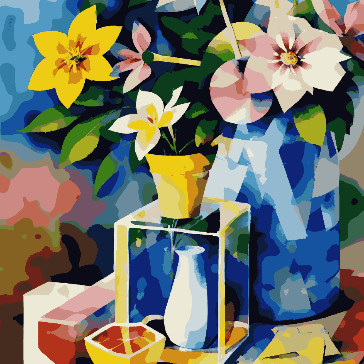 Vibrant Cubist Vase
