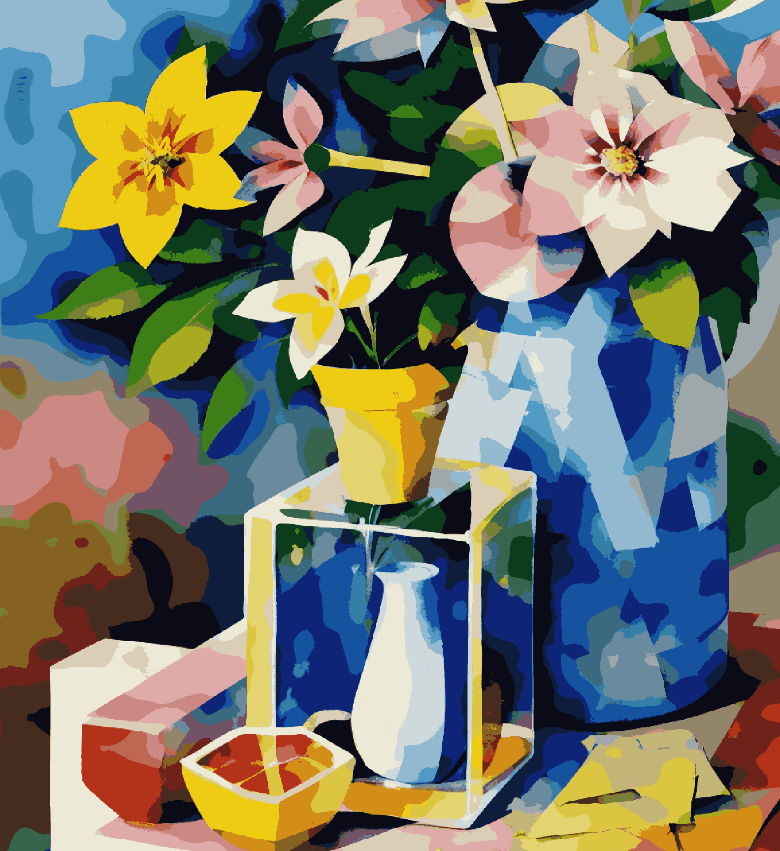 Vibrant Cubist Vase