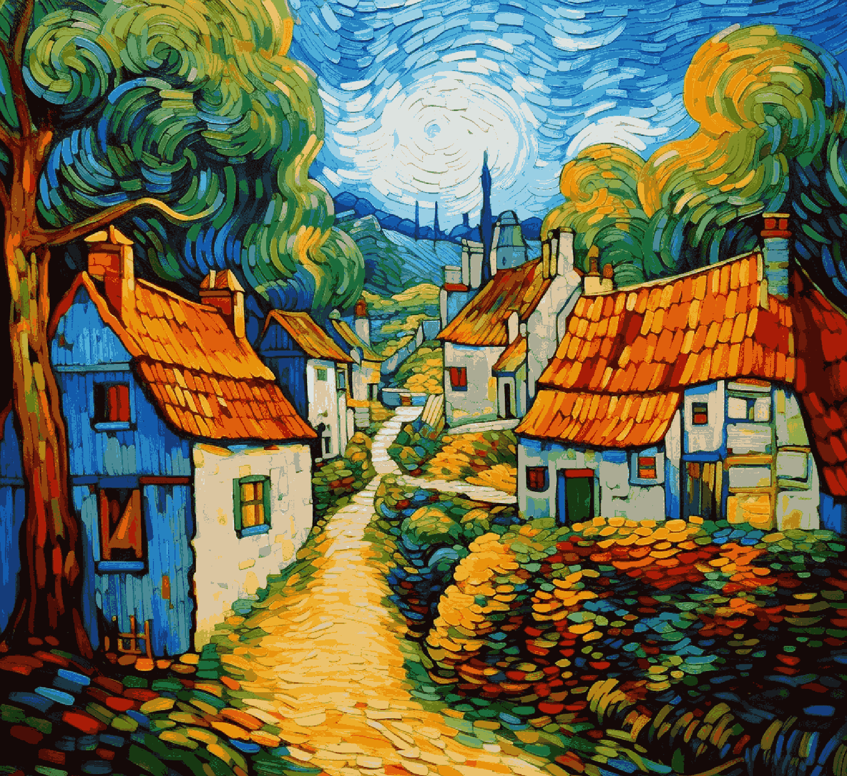Village Van Gogh Style