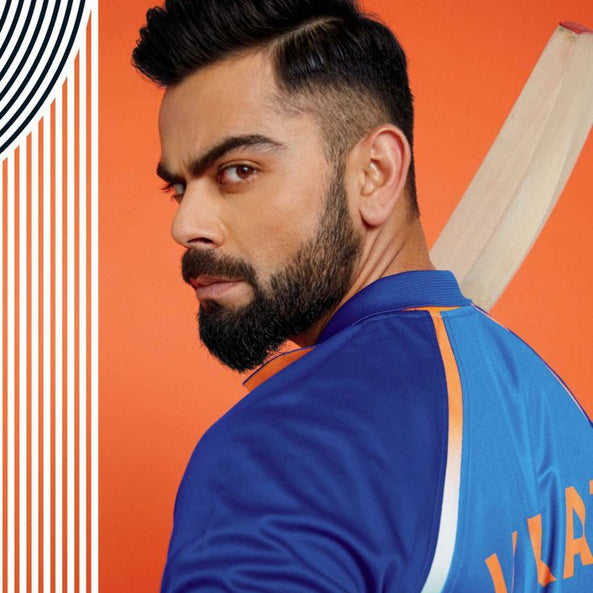 Virat Kohli Orange Background-Cricketer-T20 World Cup Collection