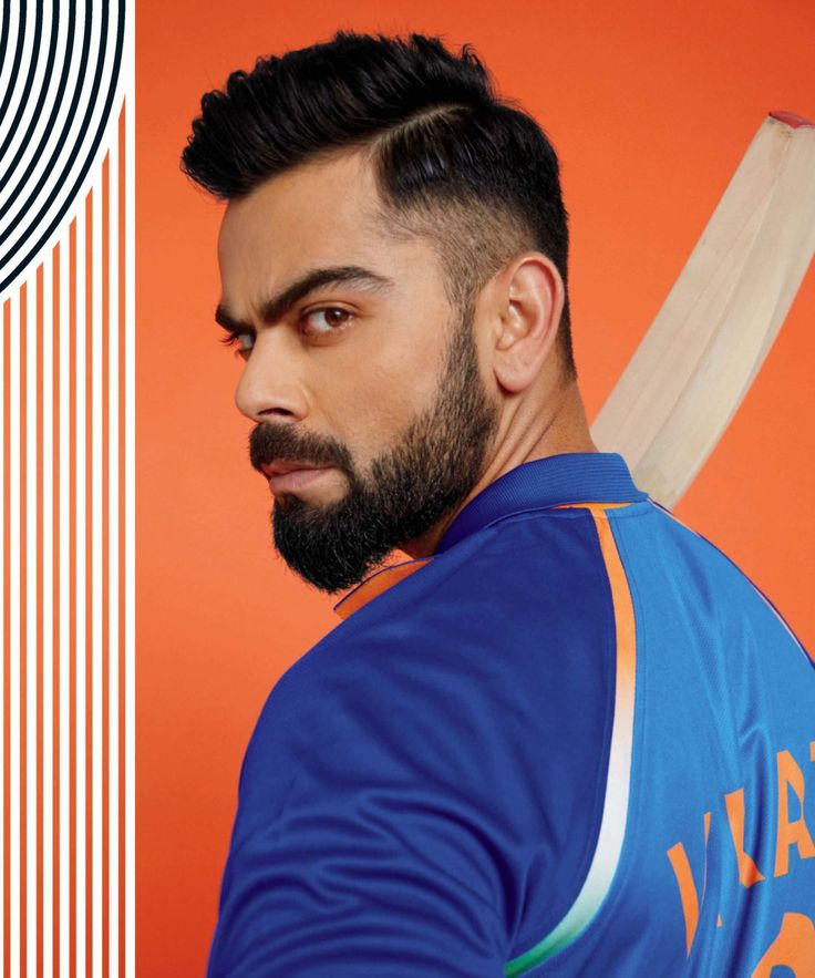 Virat Kohli Orange Background-Cricketer-T20 World Cup Collection