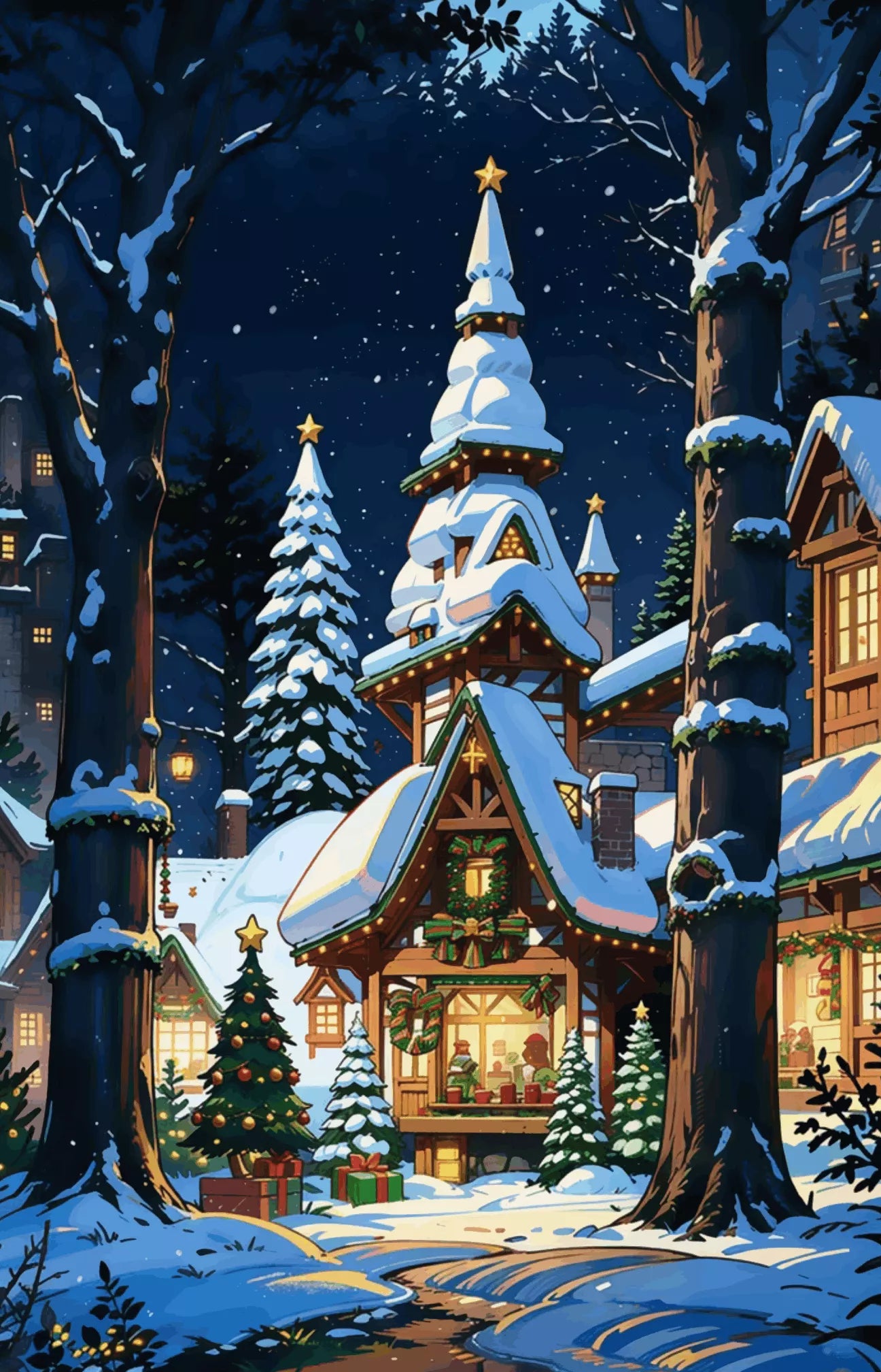 Cozy Christmas Night - Snowy Village