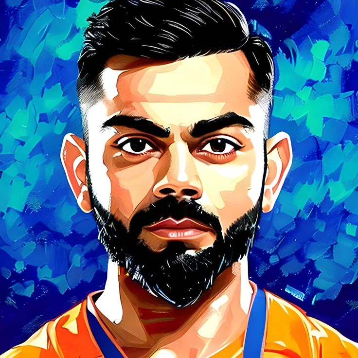 Virat Kohli Close-up-Abstract-Cricketer-T20 World Cup Collection