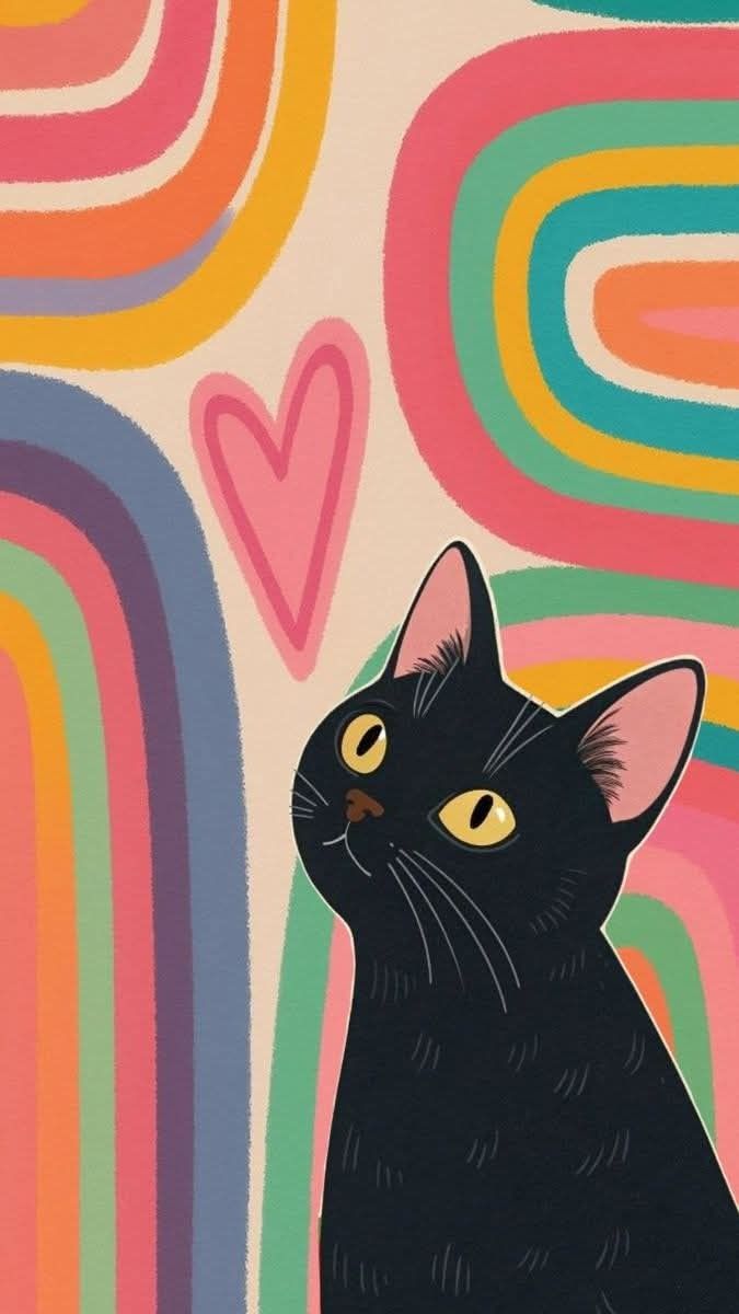 Black Cat Retro Dot by Number Kit