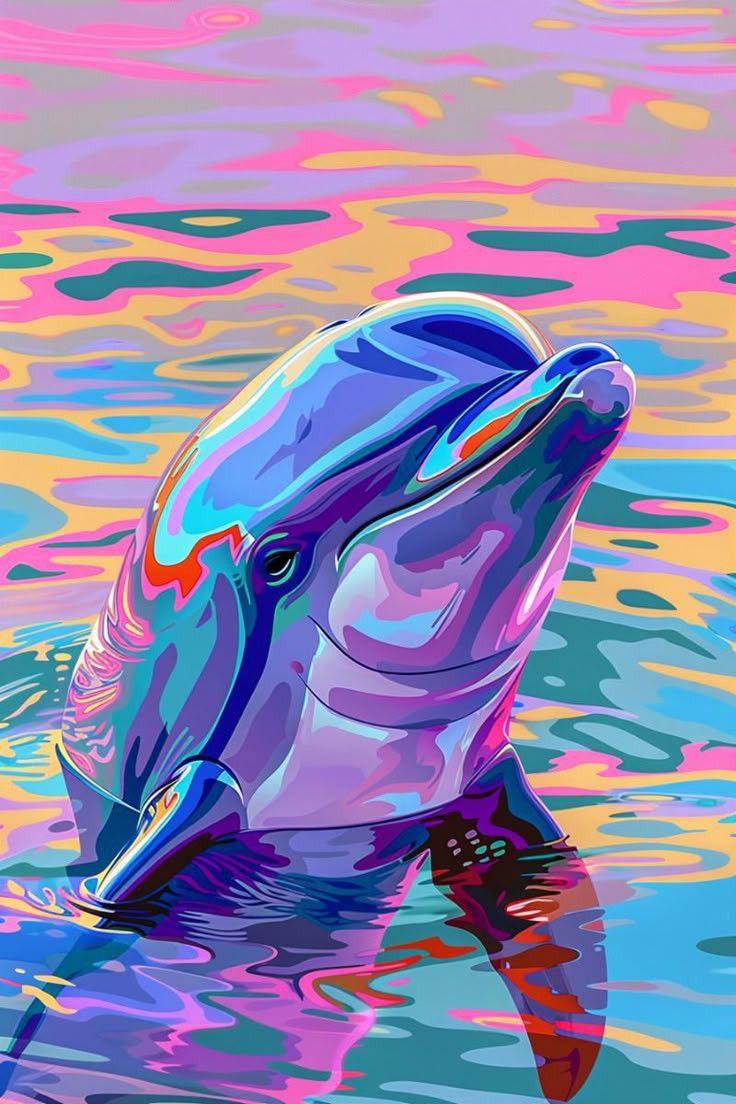 Vibrant Dolphin Dot by Number Kit
