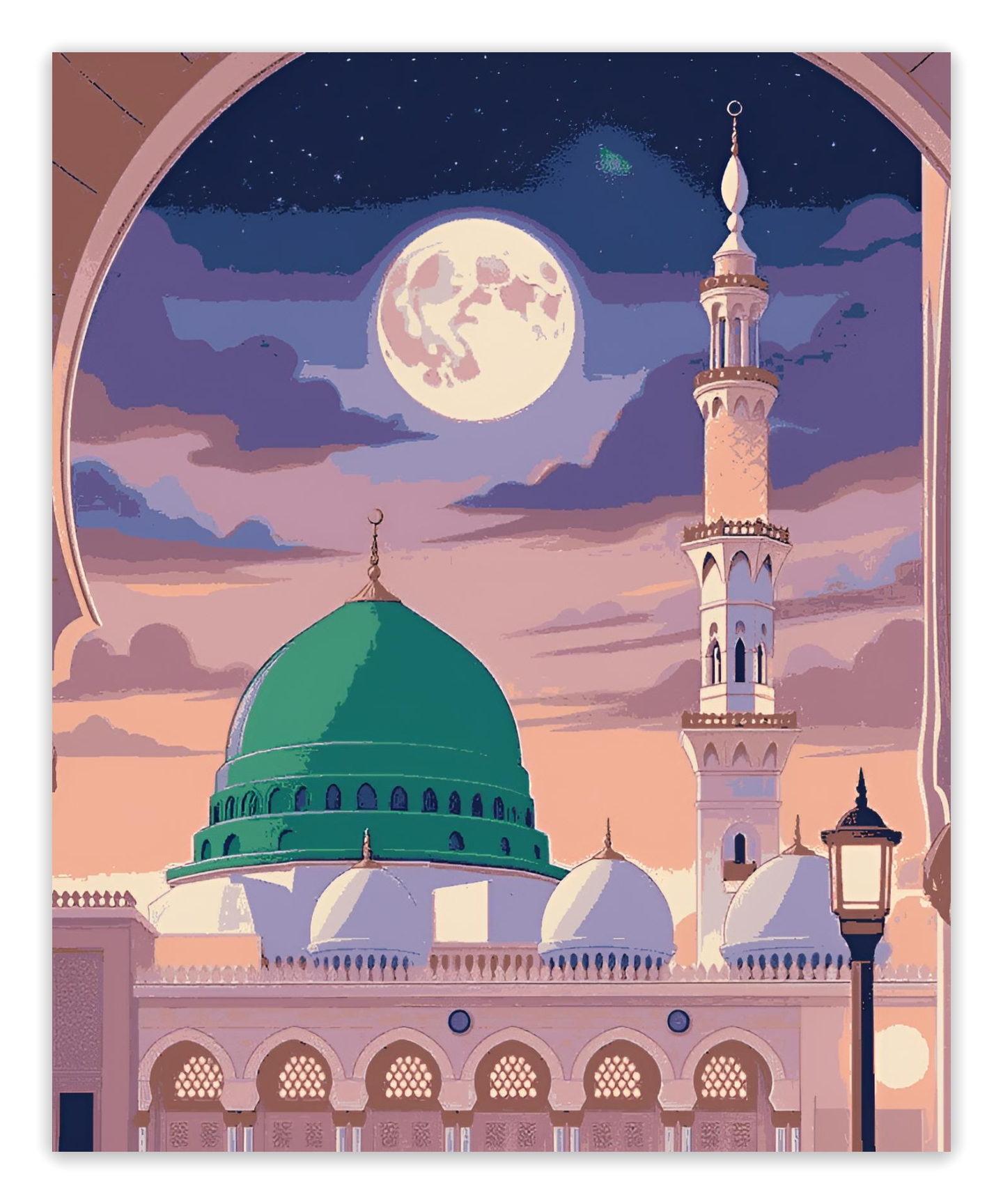 Masjid Nabawi Under the Moonlight