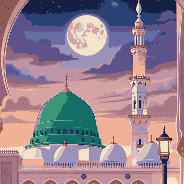 Masjid Nabawi Under the Moonlight