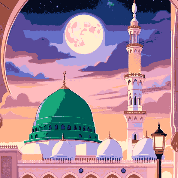 Masjid Nabawi Under the Moonlight