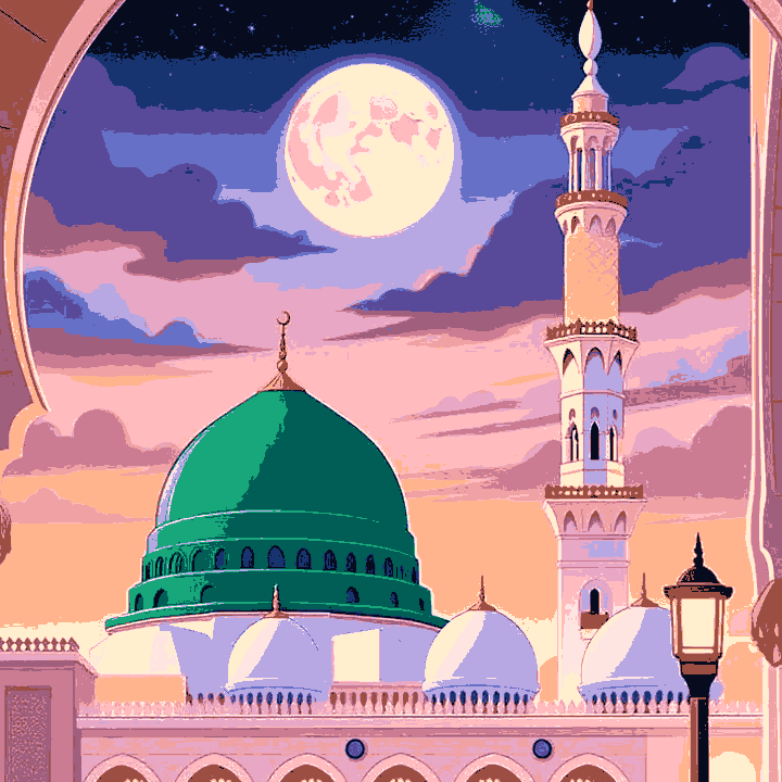 Masjid Nabawi Under the Moonlight