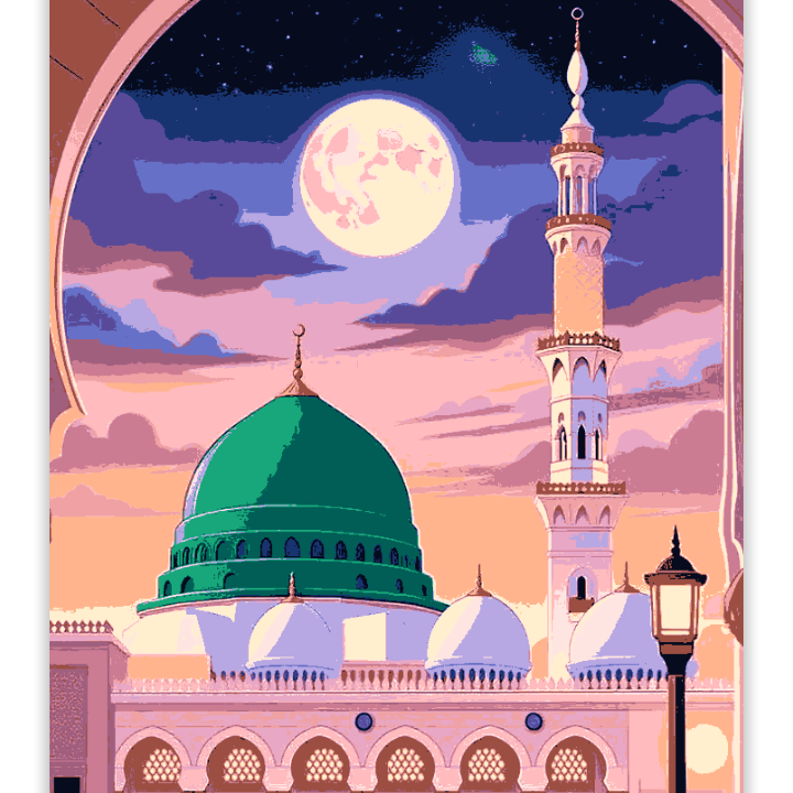Masjid Nabawi Under the Moonlight