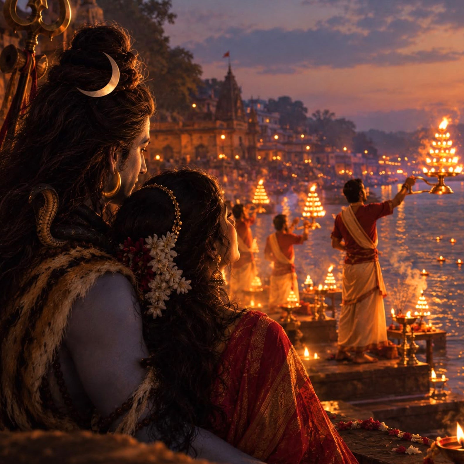 Shiv Shakti at Ganga Aarti