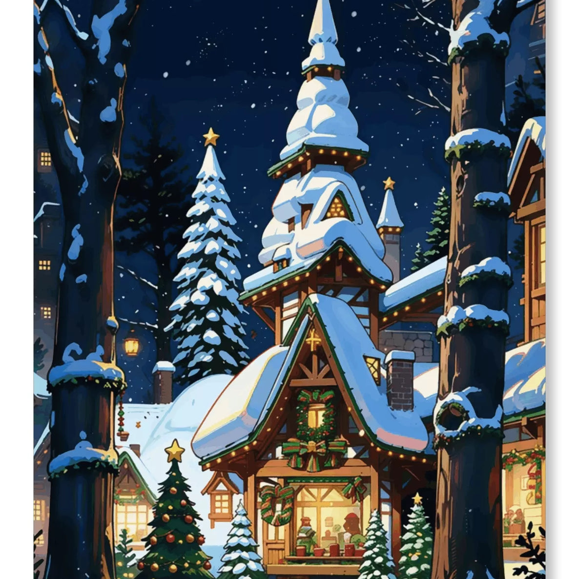 Cozy Christmas Night - Snowy Village