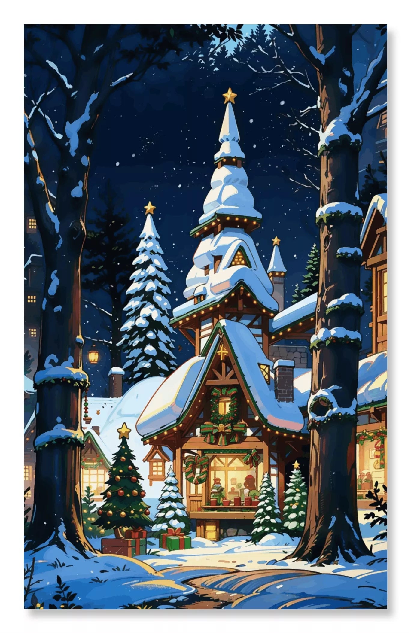 Cozy Christmas Night - Snowy Village