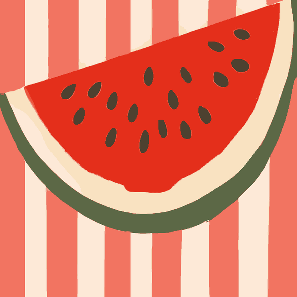 Bold Striped Melon Slice