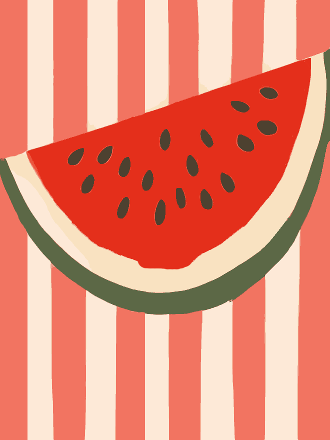 Bold Striped Melon Slice